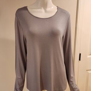 Chico's Metallic Gray Long Sleeve Top